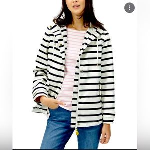 Joules Coastal Striped Black and White Waterproof Jacket